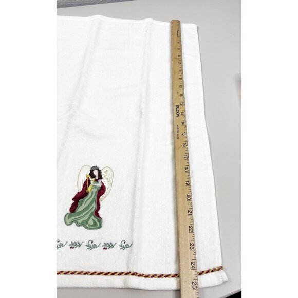VTG St Nicholas Square 25x16 Angel Hand Towels (Set Of 2) Cream 100% Cotton GUC - Picture 3 of 8